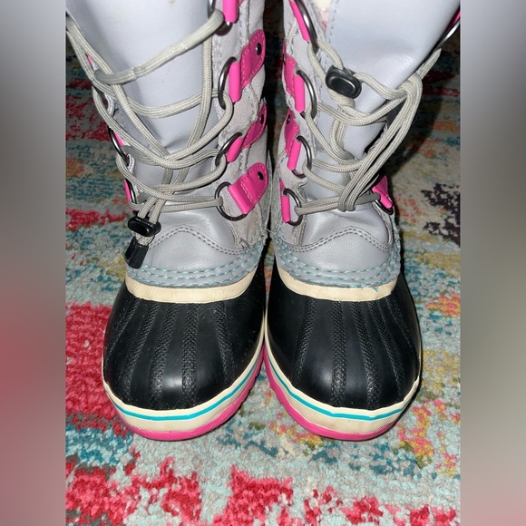 Sorel Girls Gray Pink Joan Of Arctic NY1858-060 Lace Up Mid-Calf Snow Boots - Picture 5 of 10